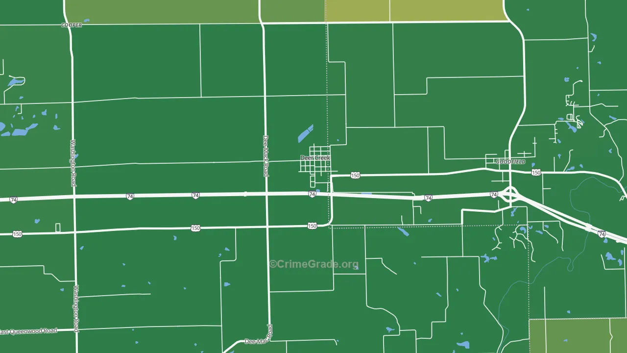 Deer Creek, IL Map of Vandalism Rates