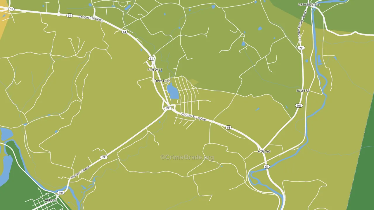 Deer Lake, PA Map of Vandalism Rates