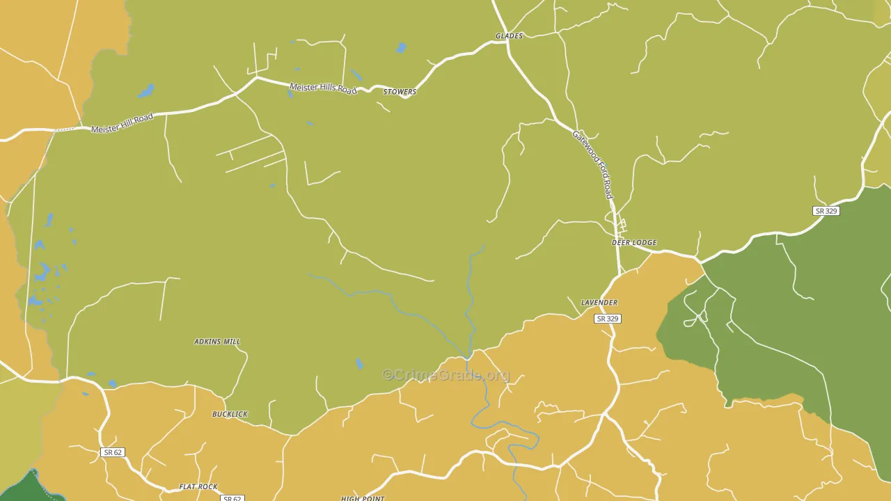 Deer Lodge, TN Map of Vandalism Rates