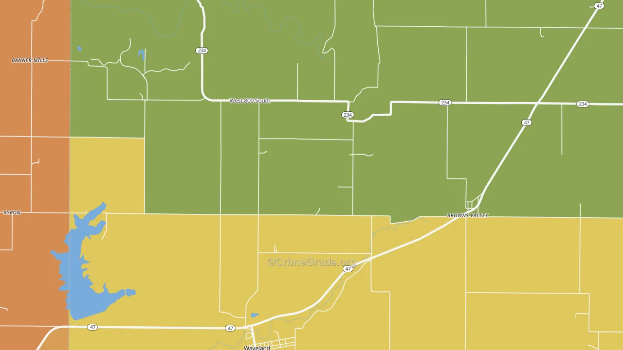 Deer Mill, IN Map of Vandalism Rates