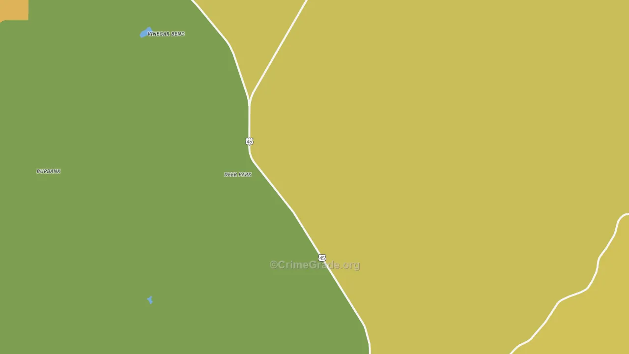 Deer Park, AL Map of Vandalism Rates