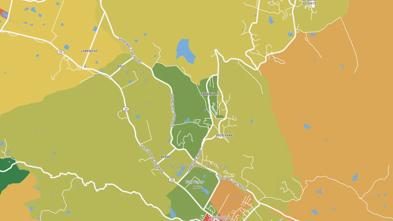 Deer Park, CA Map of Vandalism Rates
