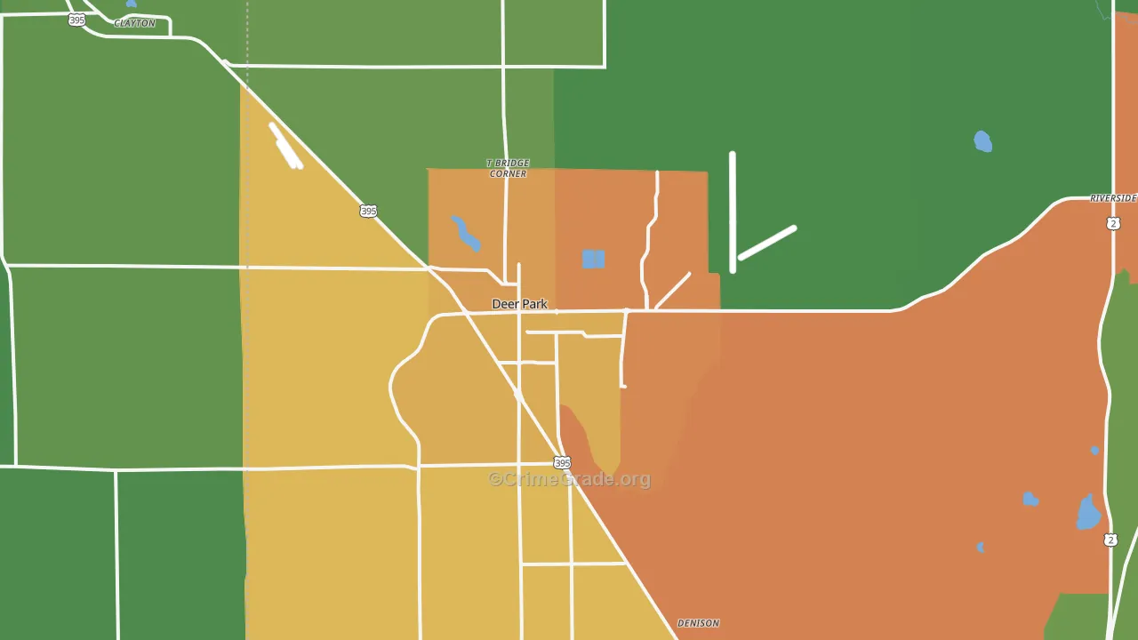 Deer Park, WA Map of Vandalism Rates