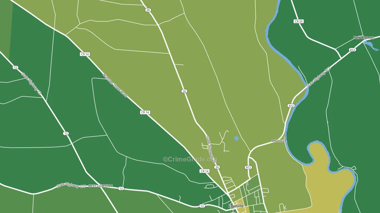 Deer River, NY Map of Vandalism Rates