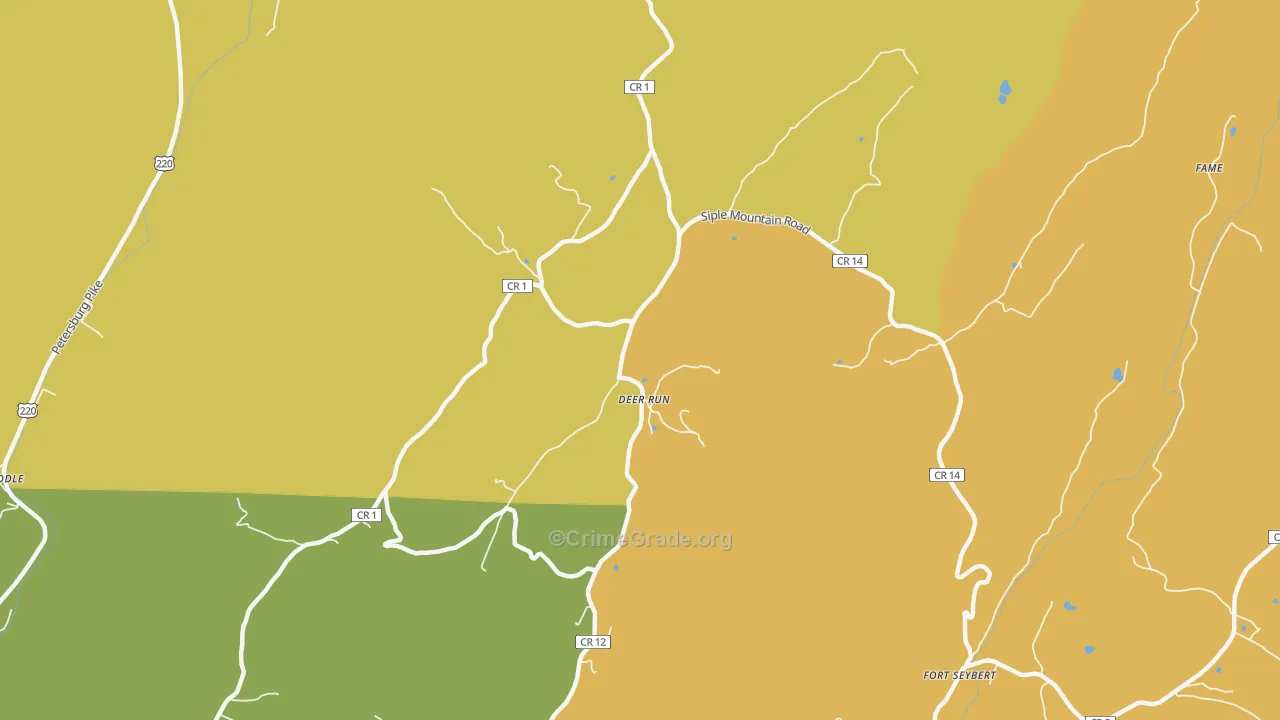 Deer Run, WV Map of Vandalism Rates