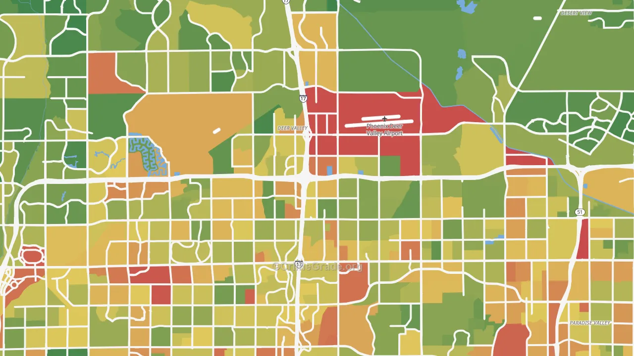 Deer Valley, Phoenix, AZ Map of Vandalism Rates