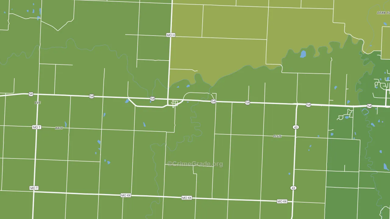 Deerfield, MO Map of Vandalism Rates