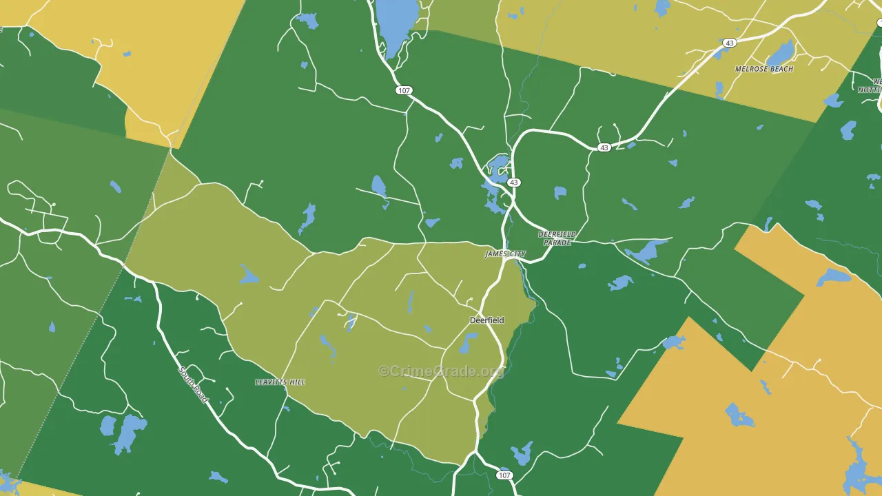Deerfield, NH Map of Vandalism Rates