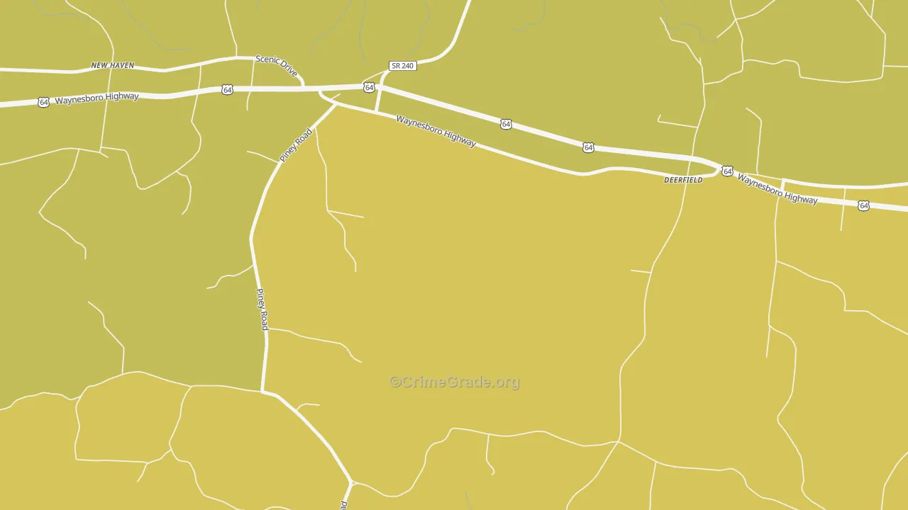 Deerfield, TN Map of Vandalism Rates