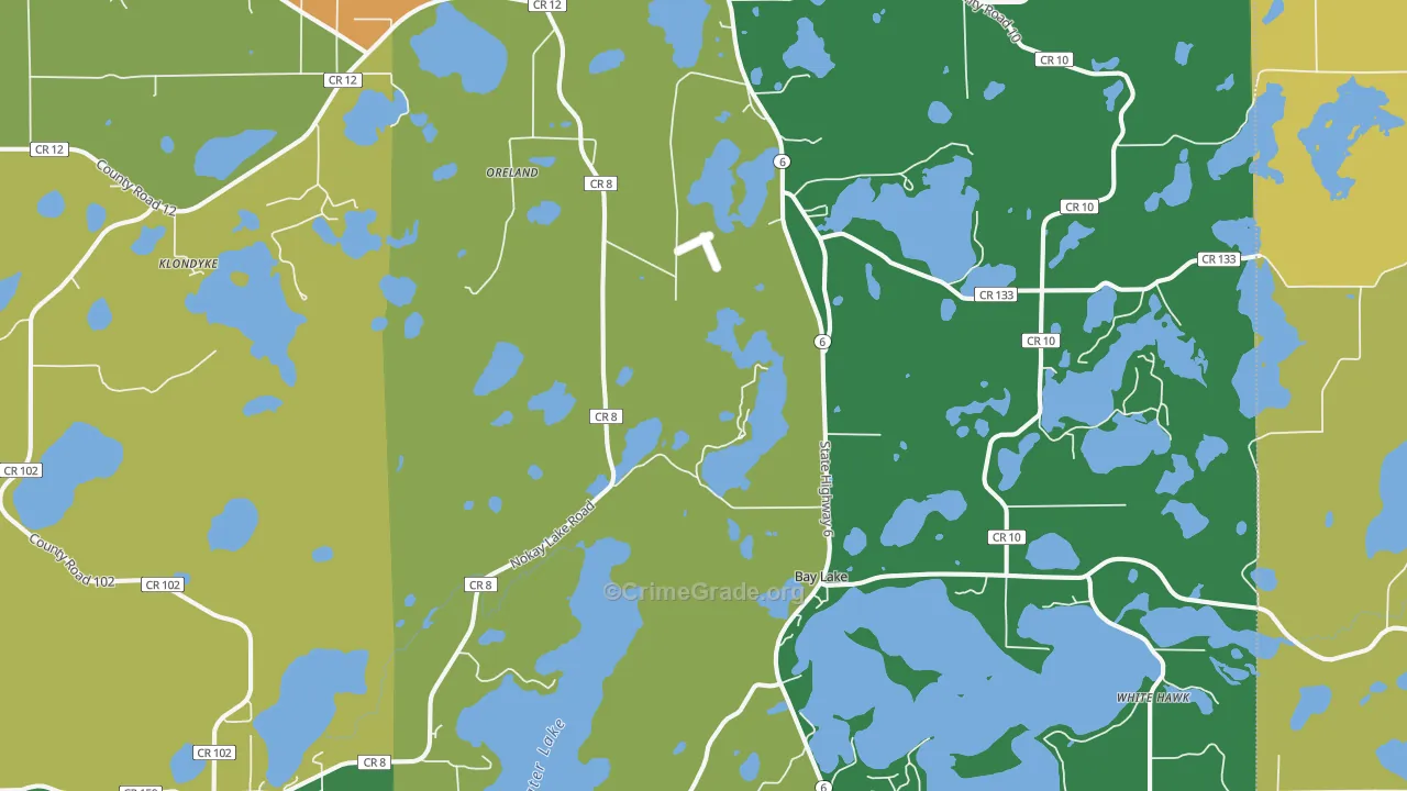 Deerwood, MN Map of Vandalism Rates