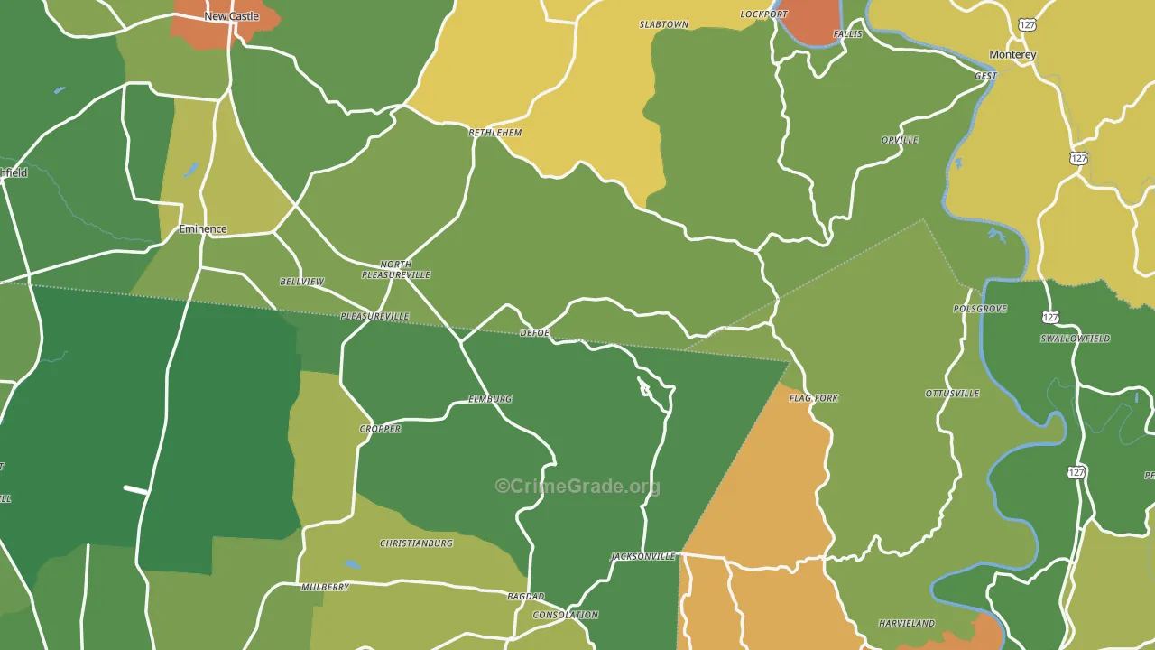 DeFoe, KY Map of Vandalism Rates