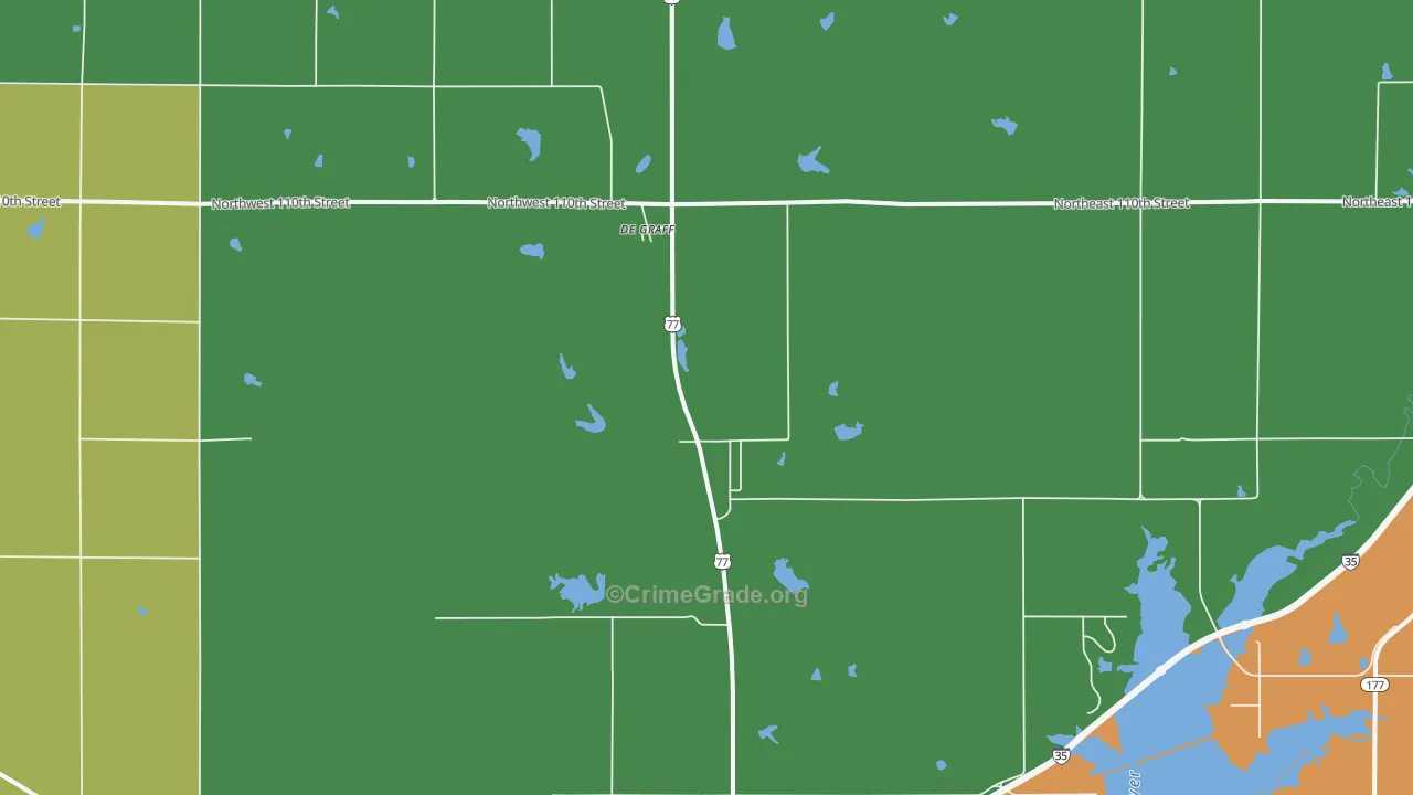 DeGraff, KS Map of Vandalism Rates