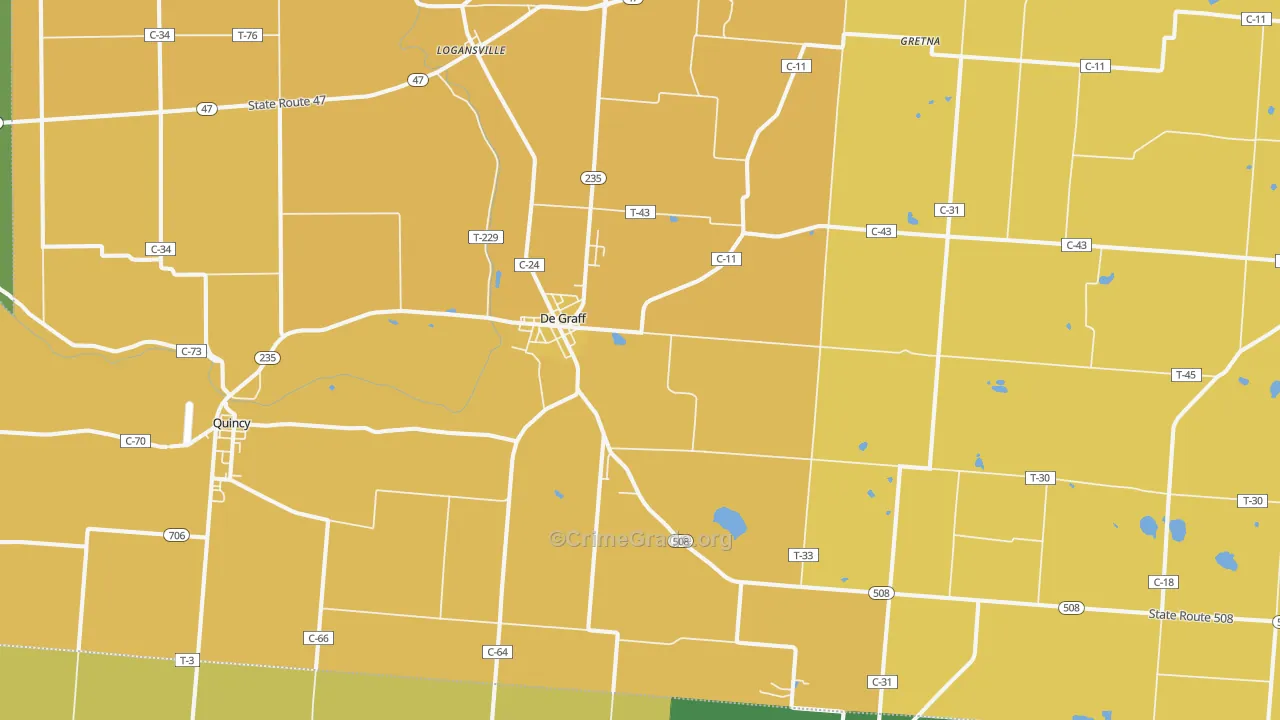 DeGraff, OH Map of Vandalism Rates