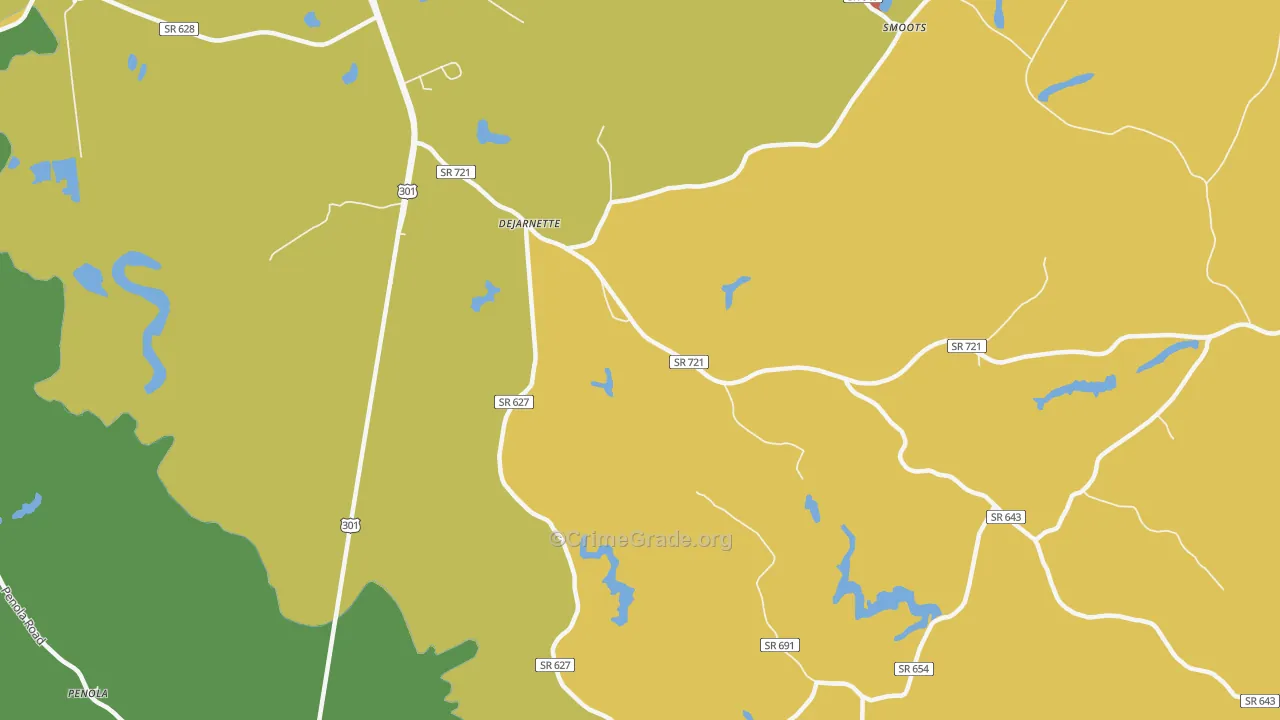 DeJarnett, VA Map of Vandalism Rates