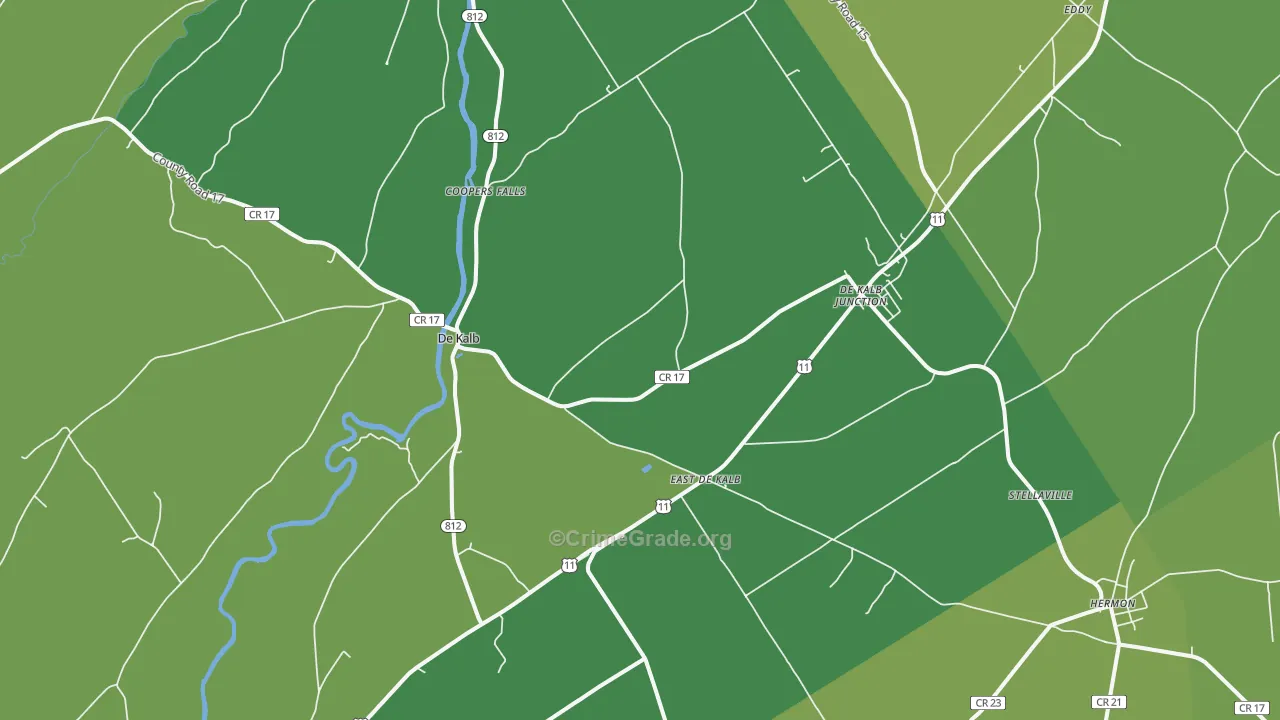 DeKalb Junction, NY Map of Vandalism Rates
