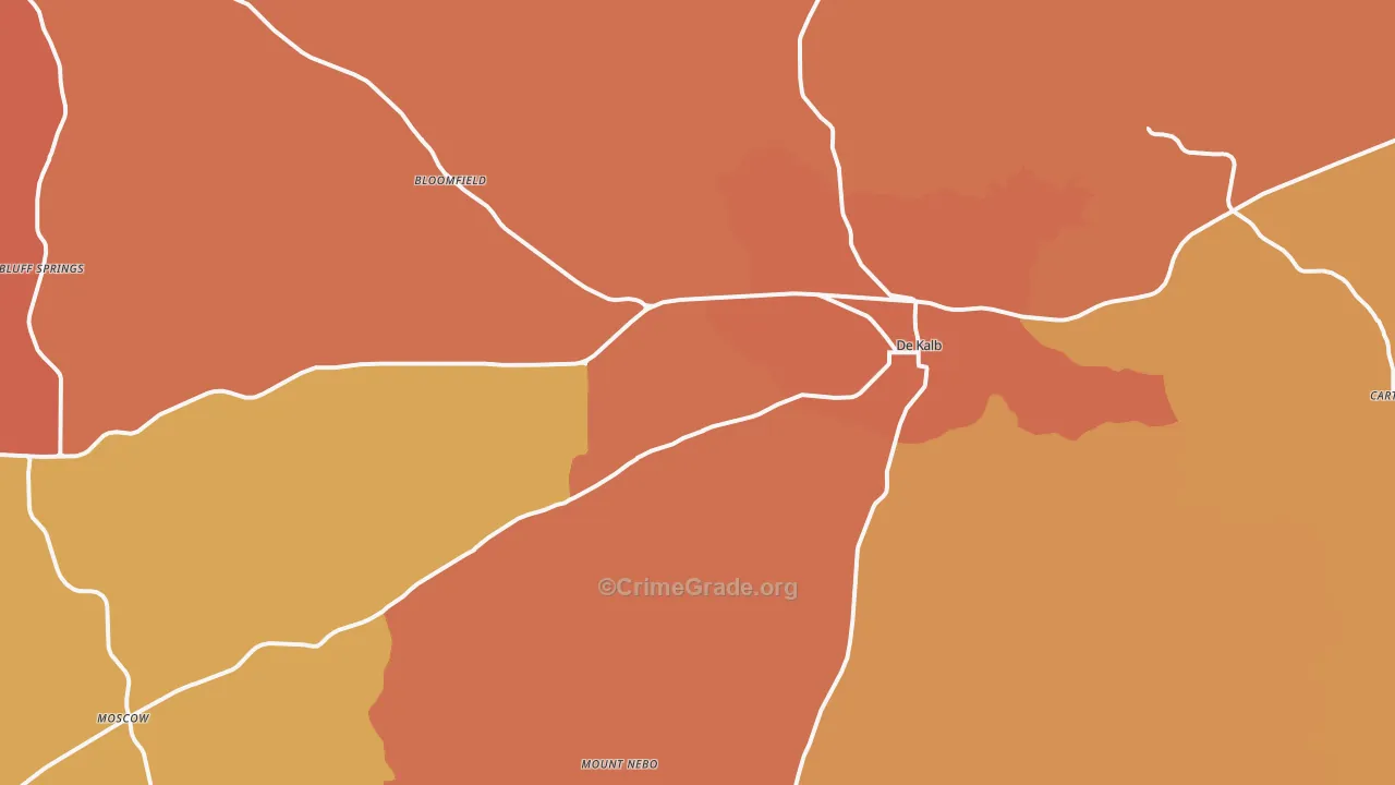 DeKalb, MS Map of Vandalism Rates