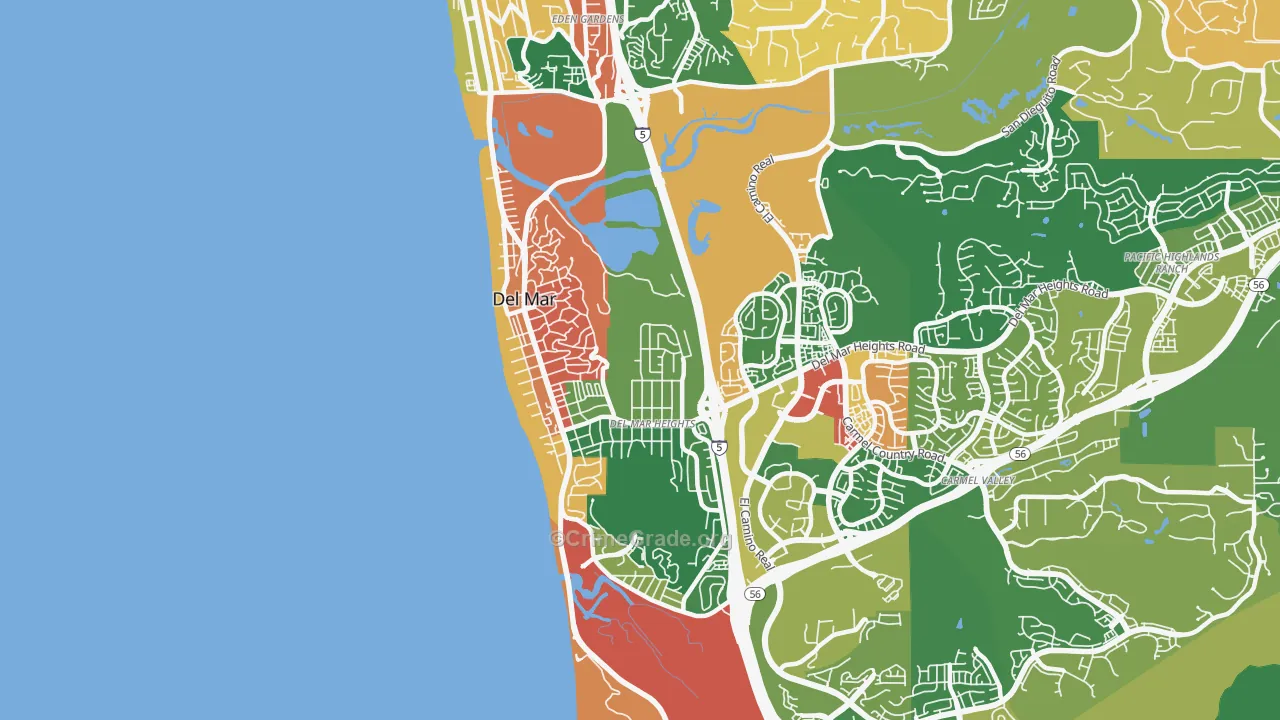 Del Mar, CA Map of Vandalism Rates