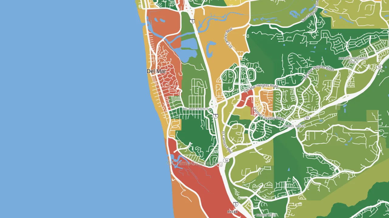 Del Mar Heights, Del Mar, CA Map of Vandalism Rates