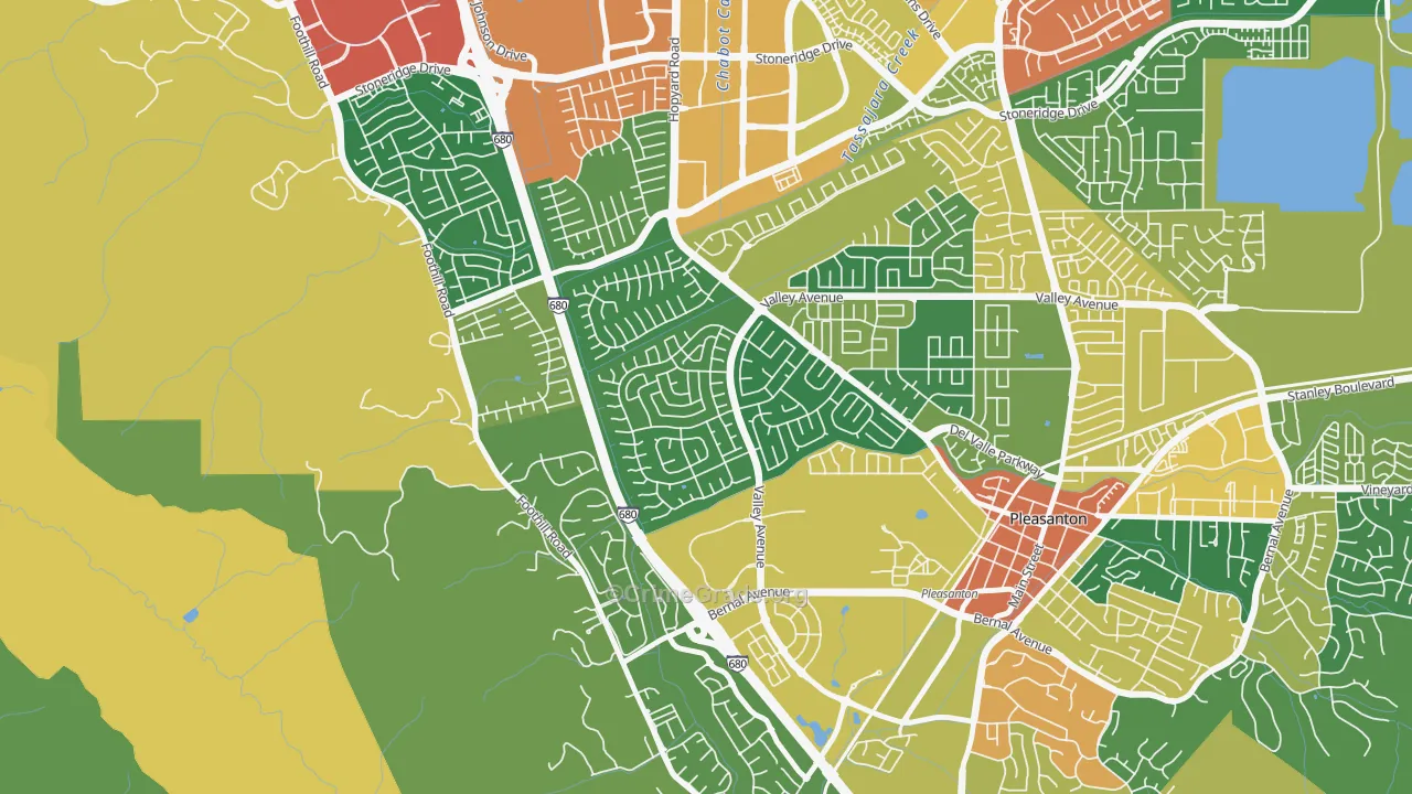 Del Prado, Pleasanton, CA Map of Vandalism Rates