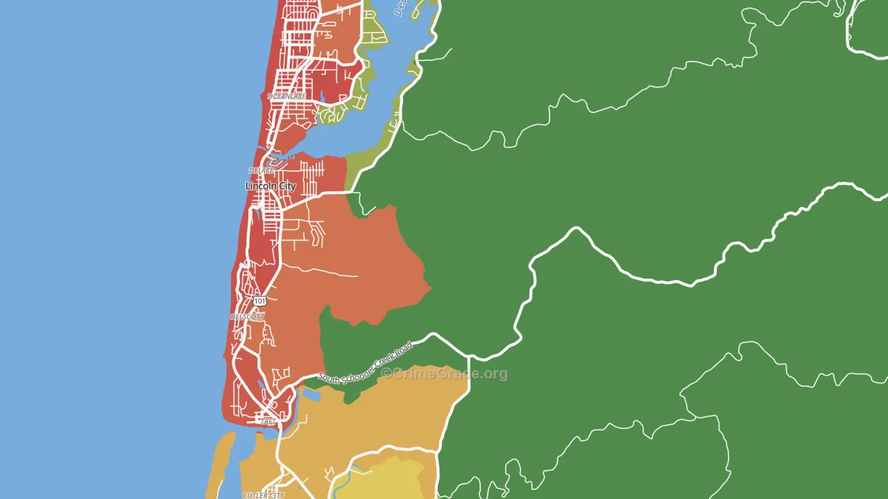DeLake, OR Map of Vandalism Rates