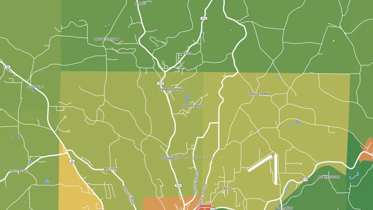 DeLancey, PA Map of Vandalism Rates