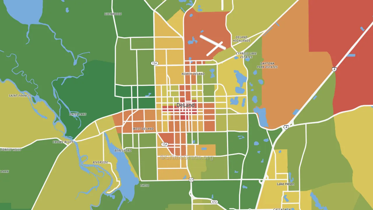 DeLand, FL Map of Vandalism Rates
