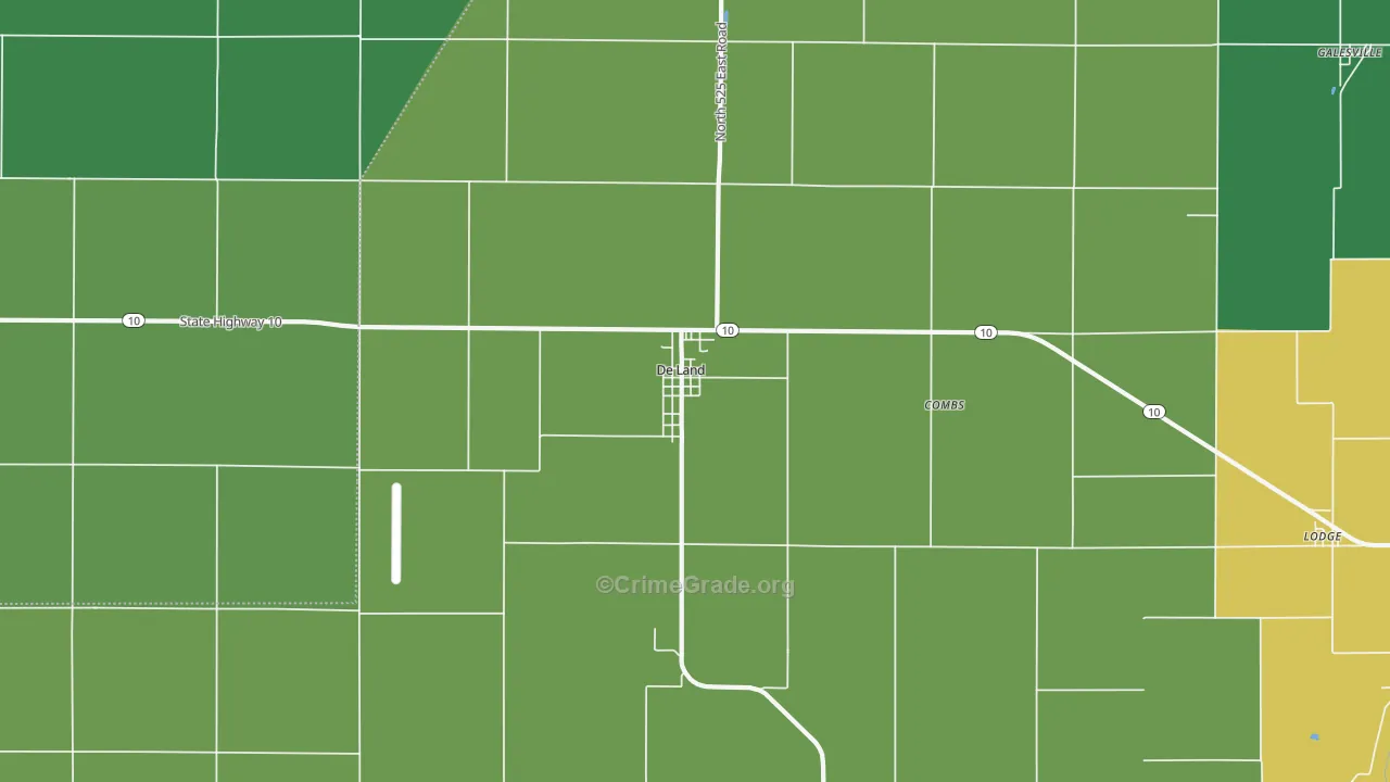 DeLand, IL Map of Vandalism Rates