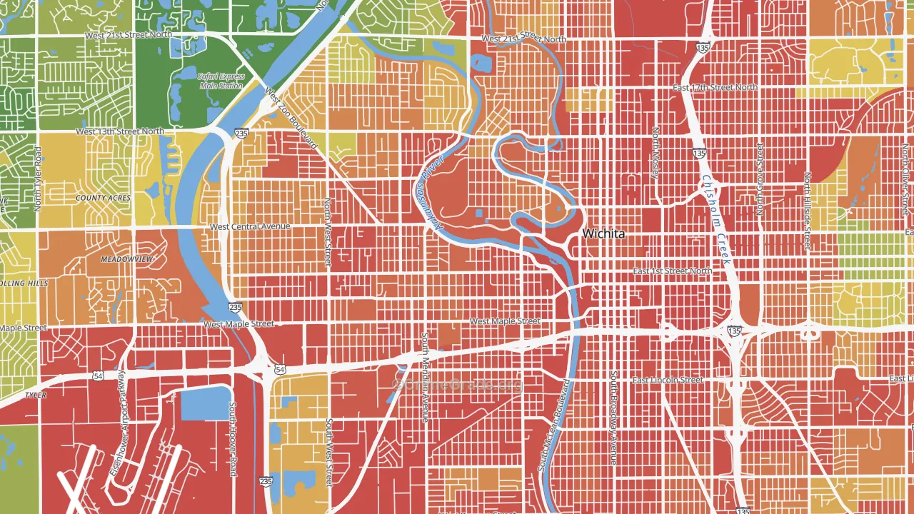 Delano, Wichita, KS Map of Vandalism Rates