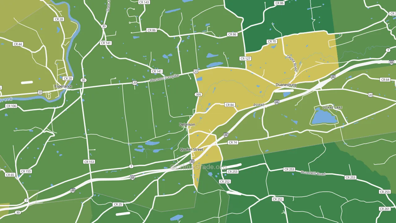 Delanson, NY Map of Vandalism Rates
