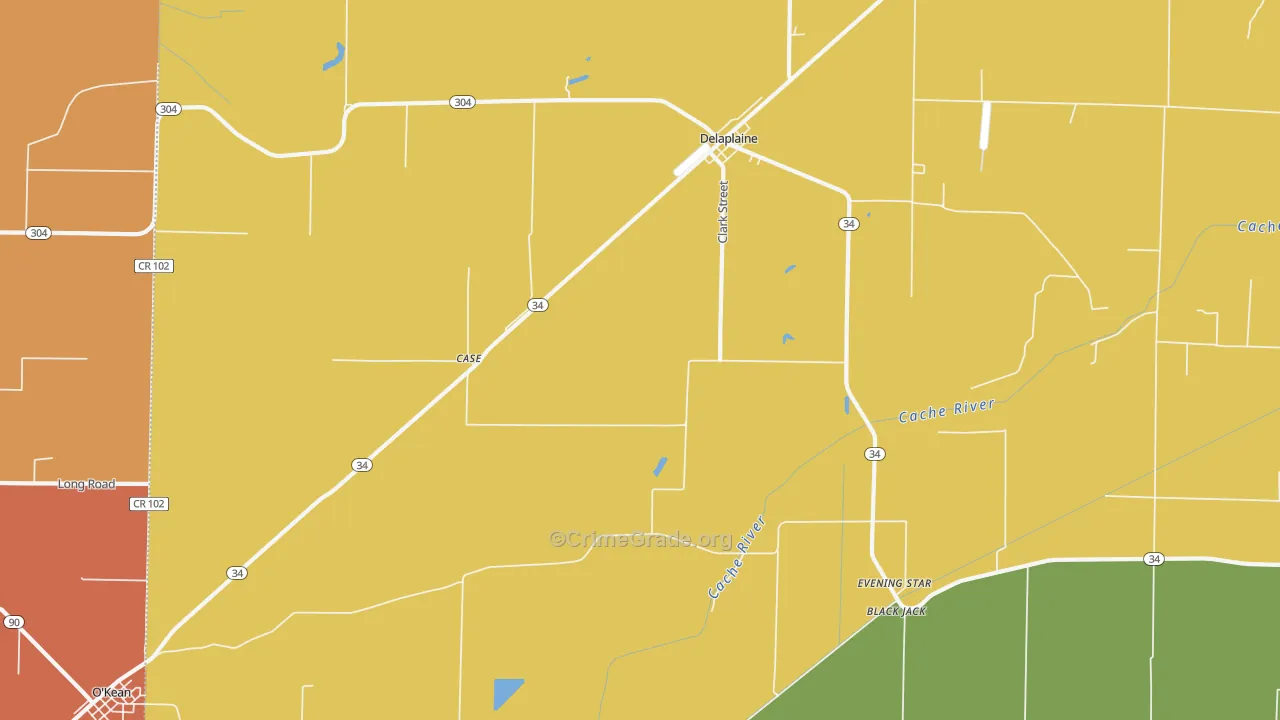 Delaplaine, AR Map of Vandalism Rates