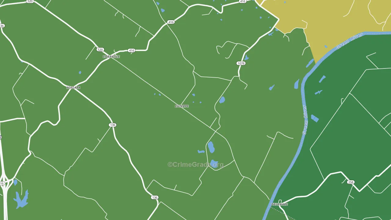 Delaware, KY Map of Vandalism Rates