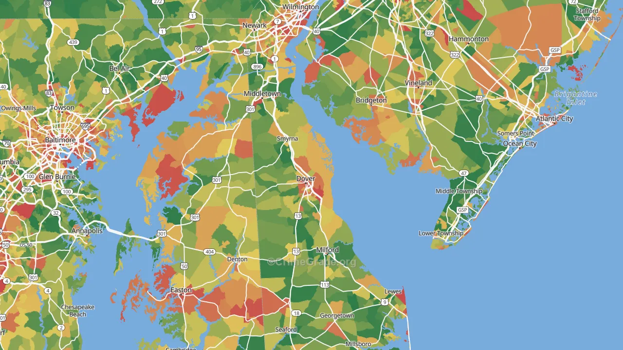 Delaware Map of Vandalism Rates