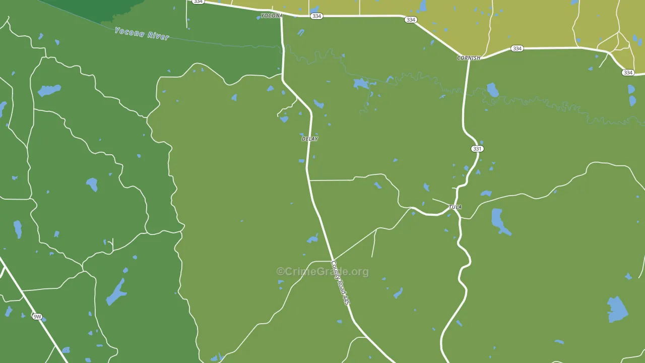 DeLay, MS Map of Vandalism Rates