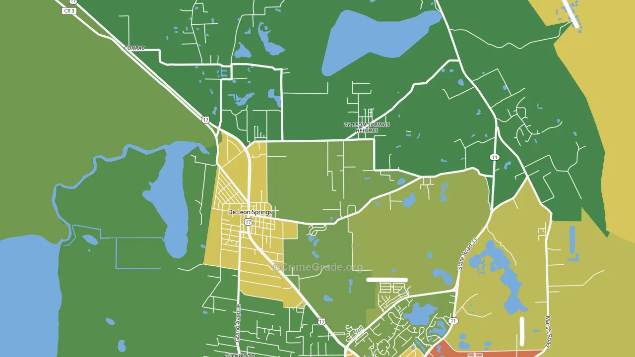 DeLeon Springs, FL Map of Vandalism Rates