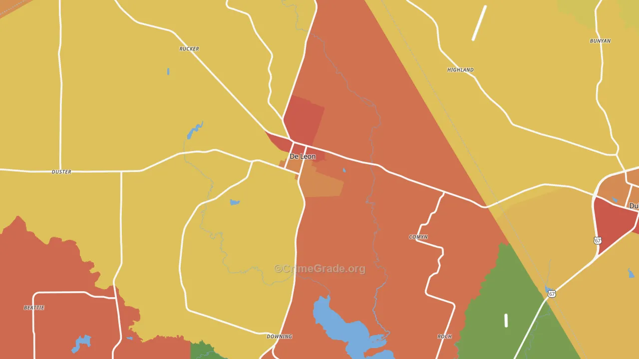 DeLeon, TX Map of Vandalism Rates
