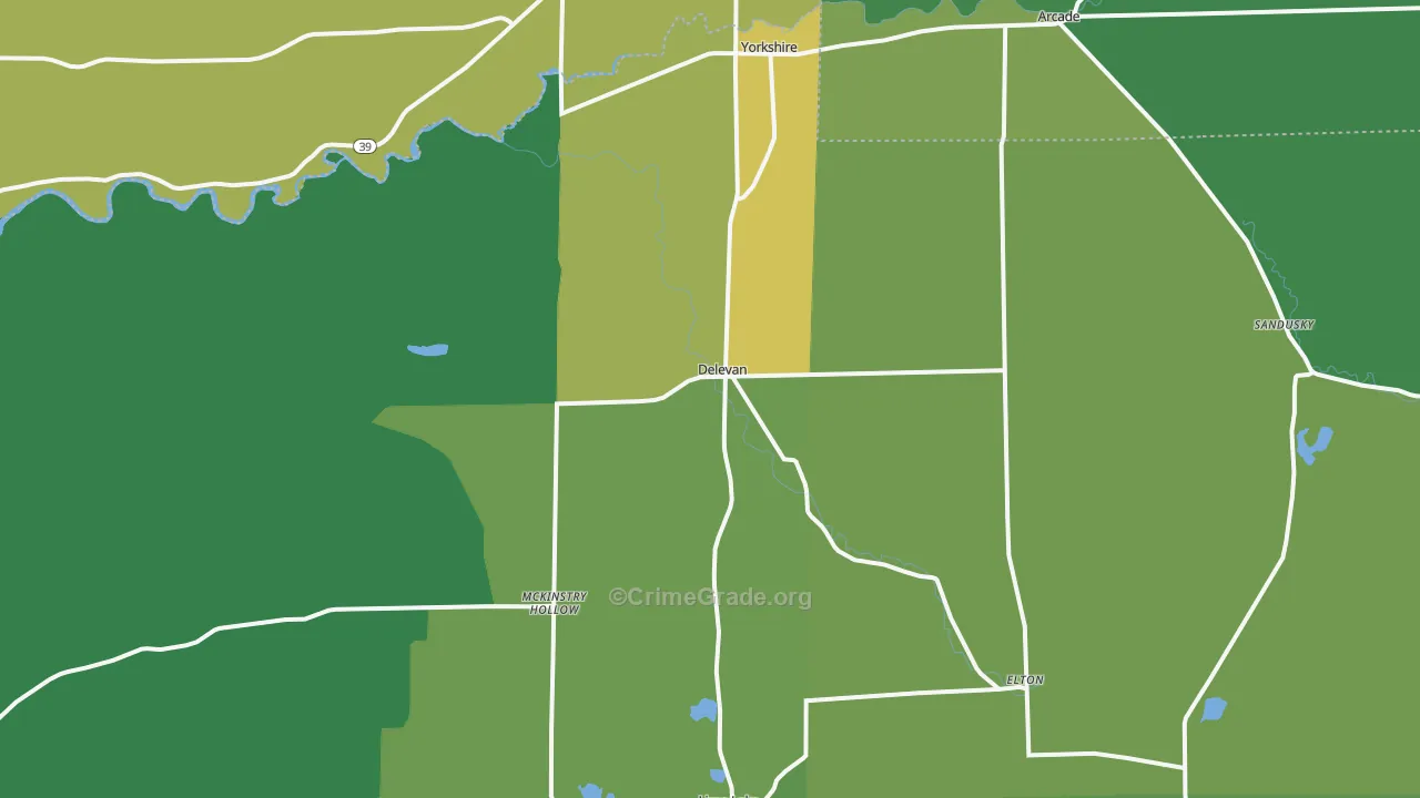 DeLevan, NY Map of Vandalism Rates