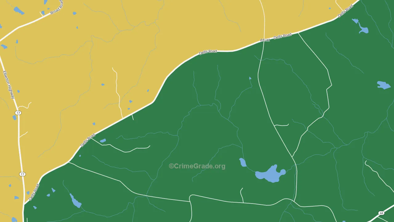 Delhi, GA Map of Vandalism Rates