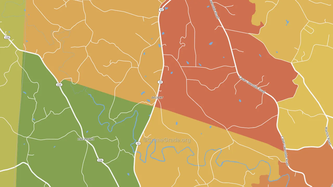 Delight, NC Map of Vandalism Rates