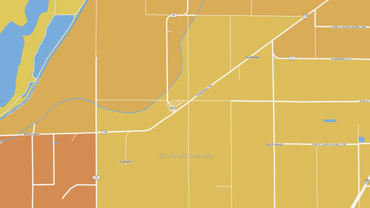 Dell, AR Map of Vandalism Rates