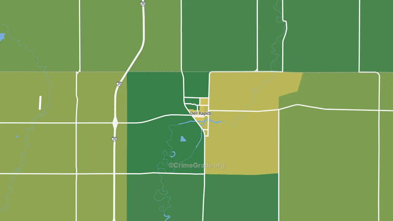 Dell Rapids, SD Map of Vandalism Rates