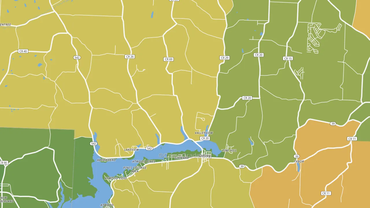 Dellroy, OH Map of Vandalism Rates
