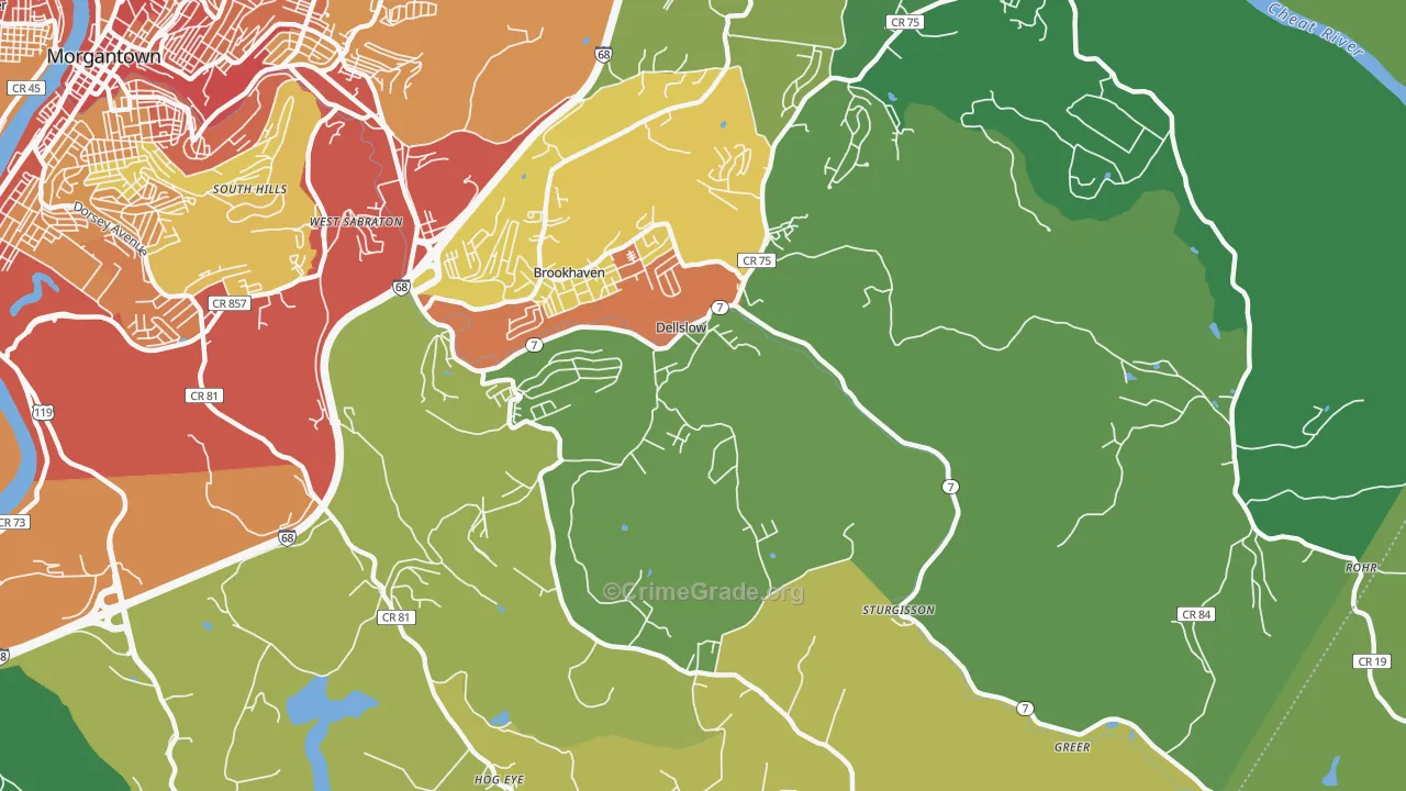 Dellslow, WV Map of Vandalism Rates