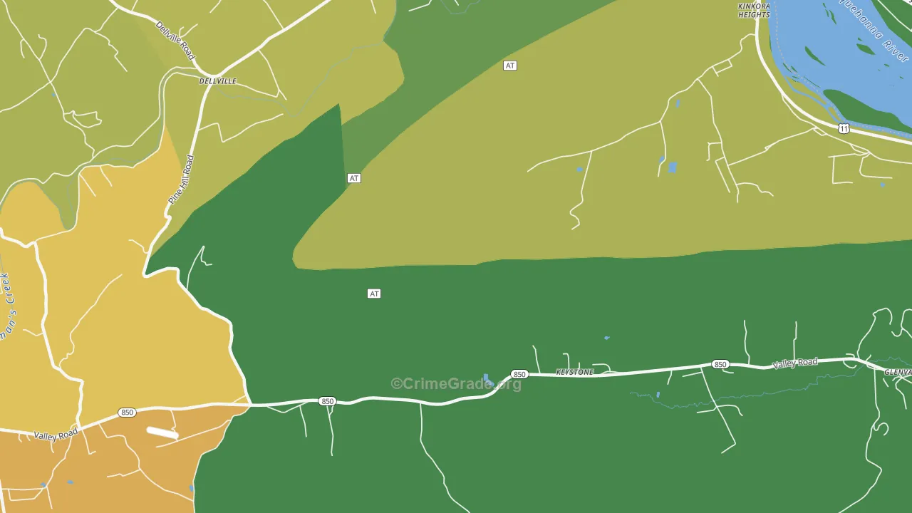 Dellville, PA Map of Vandalism Rates