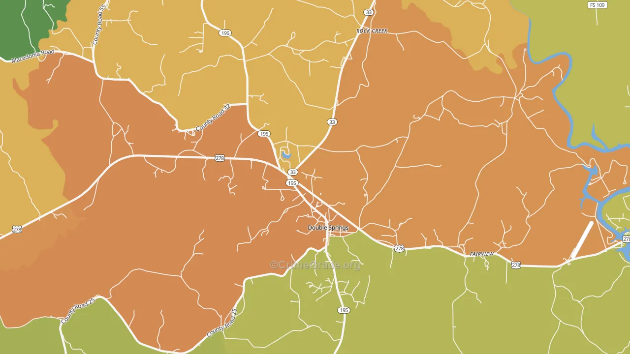 Delmar, AL Map of Vandalism Rates