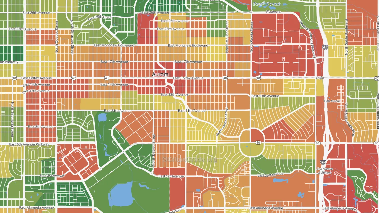 Delmar Parkway, Aurora, CO Map of Vandalism Rates