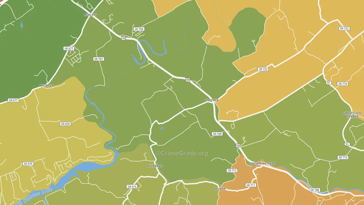 Delmar, VA Map of Vandalism Rates