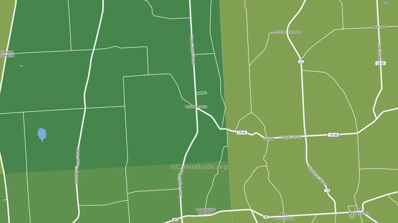 Delphi Falls, NY Map of Vandalism Rates