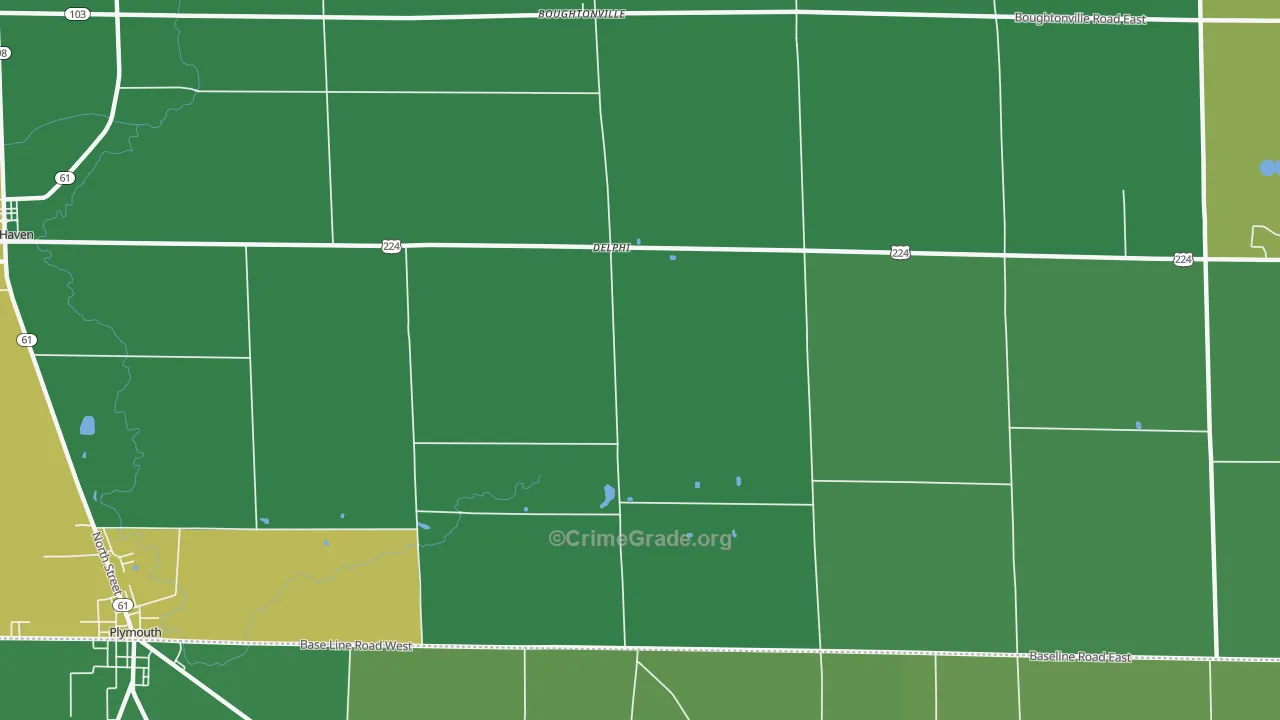 Delphi, OH Map of Vandalism Rates