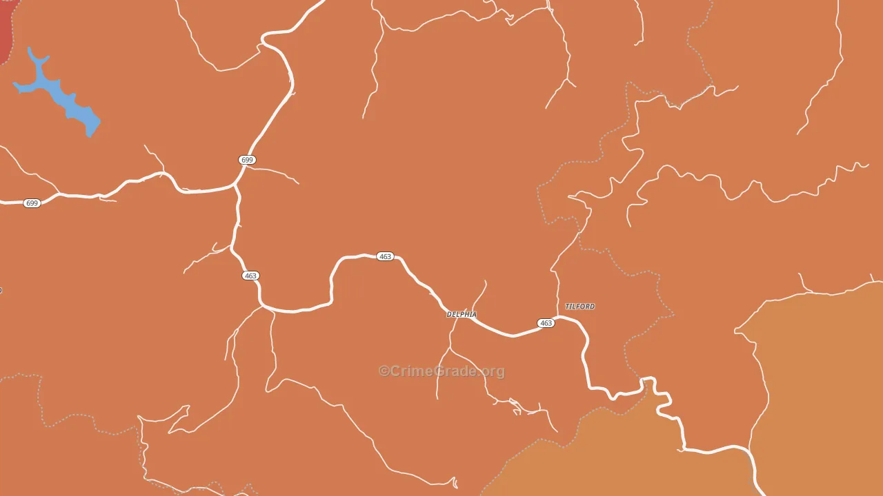 Delphia, KY Map of Vandalism Rates