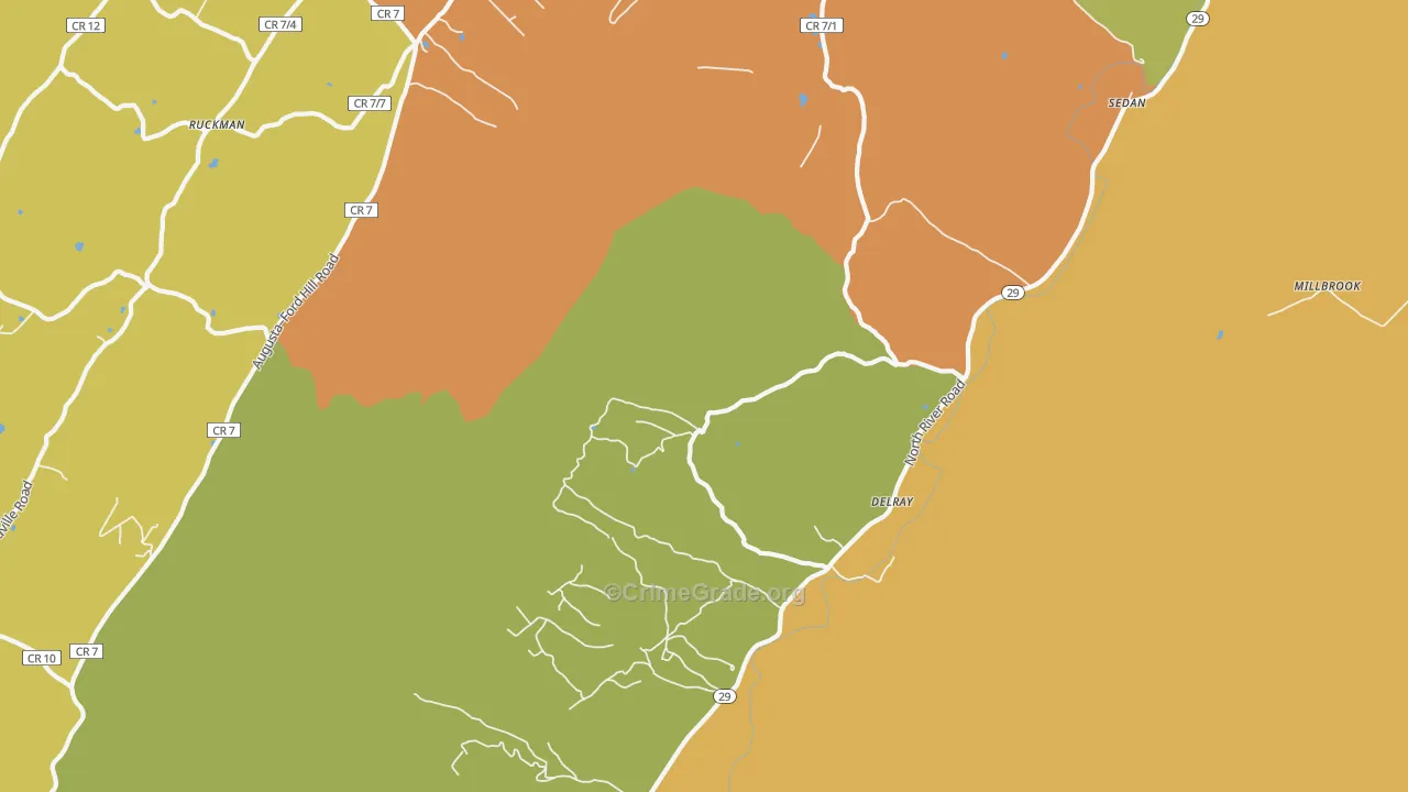 Delray, WV Map of Vandalism Rates